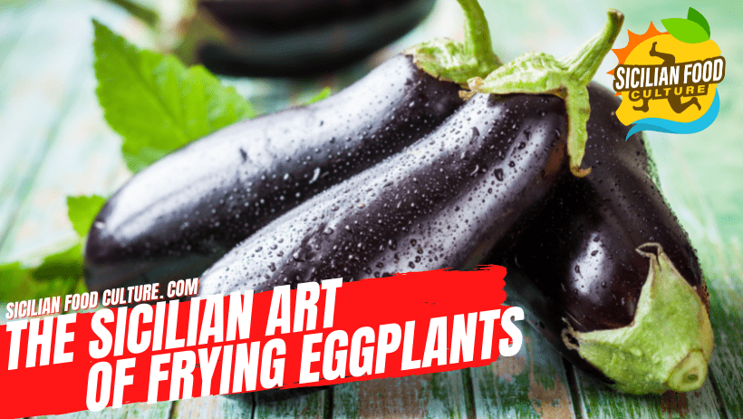 Frying eggplants